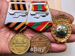 Soviet Russian Set 20 Medals, badges with 6 Documents of Veteran WW2, Army USSR