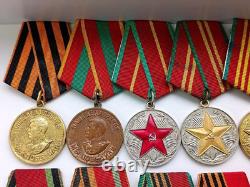 Soviet Russian Set 20 Medals, badges with 6 Documents of Veteran WW2, Army USSR