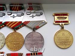 Soviet Russian Set 20 Medals, badges with 6 Documents of Veteran WW2, Army USSR