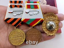 Soviet Russian Set 22 Medals, badges, 10 Documents of Veteran WW2, Army of USSR