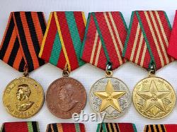 Soviet Russian Set 22 Medals, badges, 10 Documents of Veteran WW2, Army of USSR