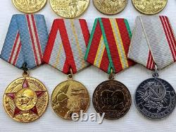 Soviet Russian Set 22 Medals, badges, 10 Documents of Veteran WW2, Army of USSR