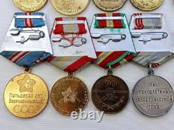 Soviet Russian Set 22 Medals, badges, 10 Documents of Veteran WW2, Army of USSR