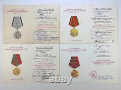 Soviet Russian Set 22 Medals, badges, 11 Documents of Veteran WW2 Army USSR WWII