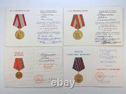 Soviet Russian Set 22 Medals, badges, 11 Documents of Veteran WW2 Army USSR WWII
