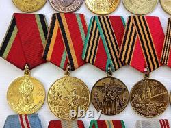 Soviet Russian Set 22 Medals, badges with 10 Documents of Veteran WW2, Army USSR