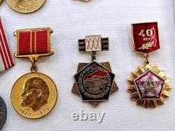 Soviet Russian Set 22 Medals, badges with 10 Documents of Veteran WW2, Army USSR