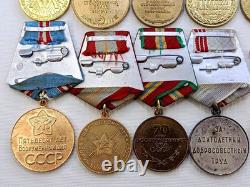 Soviet Russian Set 22 Medals, badges with 10 Documents of Veteran WW2, Army USSR