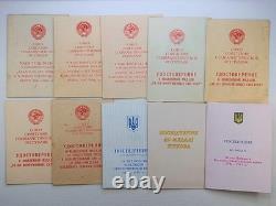 Soviet Russian Set 22 Medals, badges with 10 Documents of Veteran WW2, Army USSR