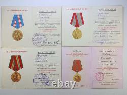 Soviet Russian Set 22 Medals, badges with 10 Documents of Veteran WW2, Army USSR