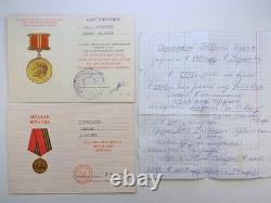 Soviet Russian Set 22 Medals, badges with 10 Documents of Veteran WW2, Army USSR