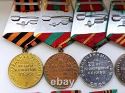 Soviet Russian Set 23 Medals, badges with 7 Documents of Veteran WW2, Army USSR