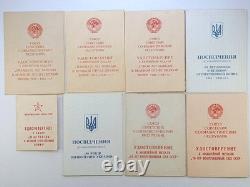 Soviet Russian Set 24 Medals, badges with 8 Documents of Veteran WW2, Army USSR