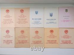 Soviet Russian Set 25 Medals, badges with 10 Documents of Veteran WW2, Army USSR