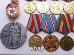 Soviet Russian Set of 17 Medals, Badges. 5 Documents of Veteran WW2, Army. USSR