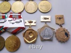 Soviet Russian Set of 17 Medals, Badges. 5 Documents of Veteran WW2, Army. USSR