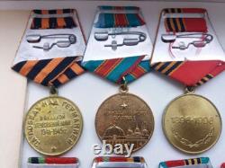 Soviet Russian Set of 22 Medals, Badges. 8 Documents of Veteran WW2, Army. USSR