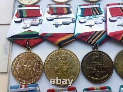Soviet Russian Set of 22 Medals, Badges. 8 Documents of Veteran WW2, Army. USSR