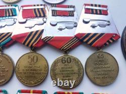 Soviet Russian Set of 22 Medals, Badges. 8 Documents of Veteran WW2, Army. USSR