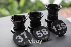 Soviet / Russian / USSR 37/58/85/135mm Cine Mod Lenses Set For Canon EF Mount