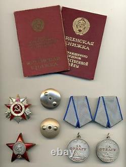 Soviet Russian USSR Complete Documented Group with 2 Bravery Medals