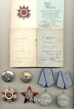 Soviet Russian USSR Complete Documented Group with 2 Bravery Medals