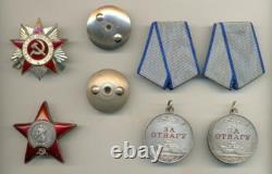 Soviet Russian USSR Complete Documented Group with 2 Bravery Medals