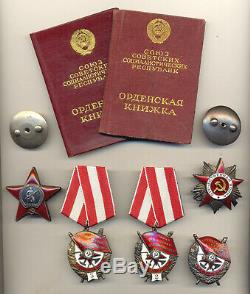 Soviet Russian USSR Documented Group with 3 Order of Red Banner