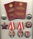 Soviet Russian Ussr Documented Group With 3 Order Of Red Banner