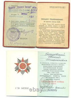 Soviet Russian USSR Documented Group with Rare Order Of Nevsky Type 1 #420