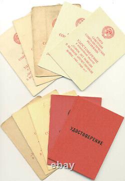 Soviet Russian USSR Documented Group with Rare Order Of Nevsky Type 1 #420