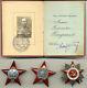 Soviet Russian Ussr Documented Group With Rare 3-riveted Red Star