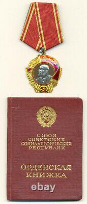 Soviet Russian USSR Order of Lenin with Document