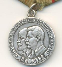 Soviet Russian USSR Partisan Medal 1st Class without Raised Border