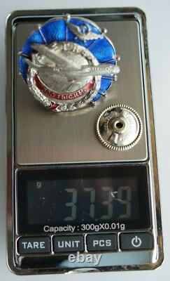 Soviet Russian USSR Rare Badge for Flying Safely 300,000 km