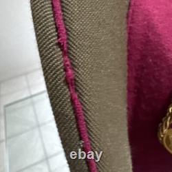 Soviet Russian USSR Vintage General Visor Cap w Raspberry Piping 1960