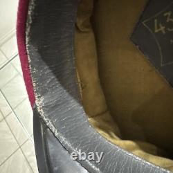 Soviet Russian USSR Vintage General Visor Cap w Raspberry Piping 1960