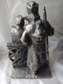 Soviet Russian USSR Vintage Statue figurine Revolutionaries metal