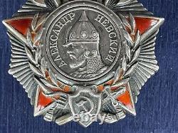 Soviet Russian WW2 Order Alexander Nevsky Badge #24103 w. Documents