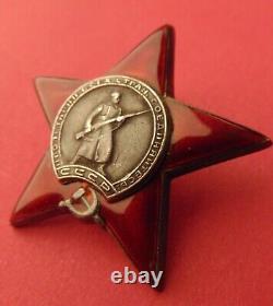 Soviet Russian WW2 Order of Red Star #2135551 RARE MZPP Type Silver Medal ORIGNL