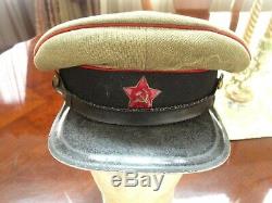 Soviet Russian WW2 Original Artillery Officers Visor Hat