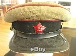 Soviet Russian WW2 Original Artillery Officers Visor Hat