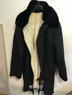 Soviet Russian Winter coat Parka Sheepskin Bekesha Whiter Fur USSR outer kirza