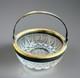 Soviet Ussr Russian Melchior Filigree Crystal Candy Sugar Bowl Dish Handle