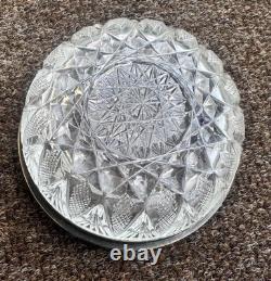Soviet USSR Russian Melchior Filigree Crystal Candy Sugar Bowl Dish Handle
