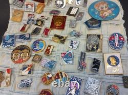 Soviet Vintag Space Badges 75 pcs, Space Program USSR, Collectible Russian Cosmos