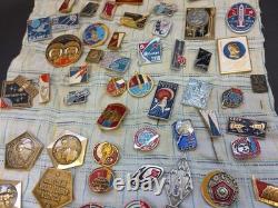 Soviet Vintag Space Badges 75 pcs, Space Program USSR, Collectible Russian Cosmos
