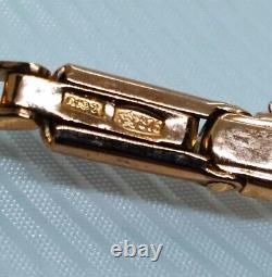 Soviet Vintage Russian Bracelet Rock Crystal Stone Gilt Silver 875 Jewelry USSR