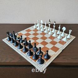 Soviet chess set Olympic 70s USSR vintage antique plastic russian gambit