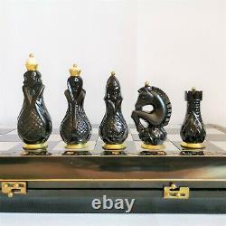 Soviet chess set Russian Vintage carbolite brass USSR antique chessman